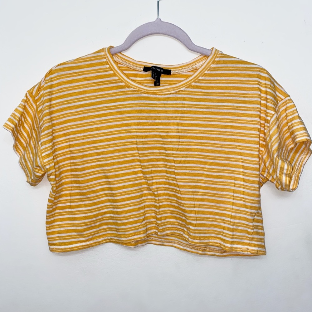 Striped Yellow Crop Top
